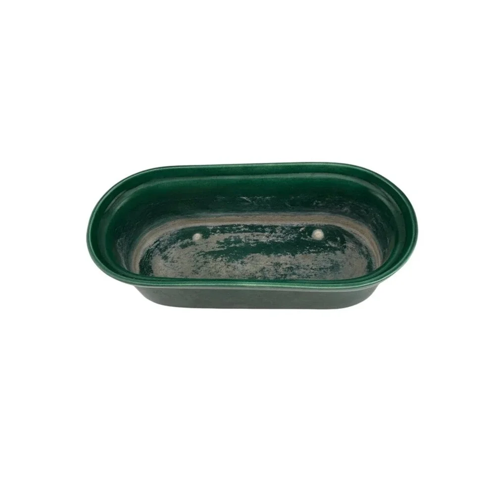 Sierra Columbia Glazed Ceramic Planter Green‎ Oval Vintage USA Decor